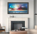 John Lewis Anna Schofield 'Blue Delight' Framed Print 73 x123cm - Blue/Multi