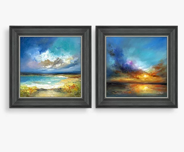 John Lewis Anna Schofield Cornish Coast&Amazing Sunset Framed Print Set of 2