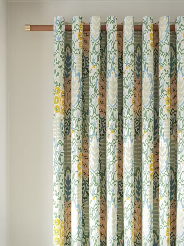 John Lewis Alva Blackout Lined Eyelet Curtains W167 x D228cm - Soft Teal
