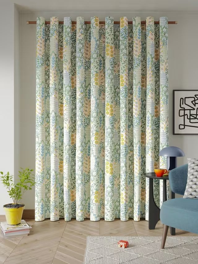 John Lewis Alva Blackout Lined Eyelet Curtains W167 x D228cm - Soft Teal