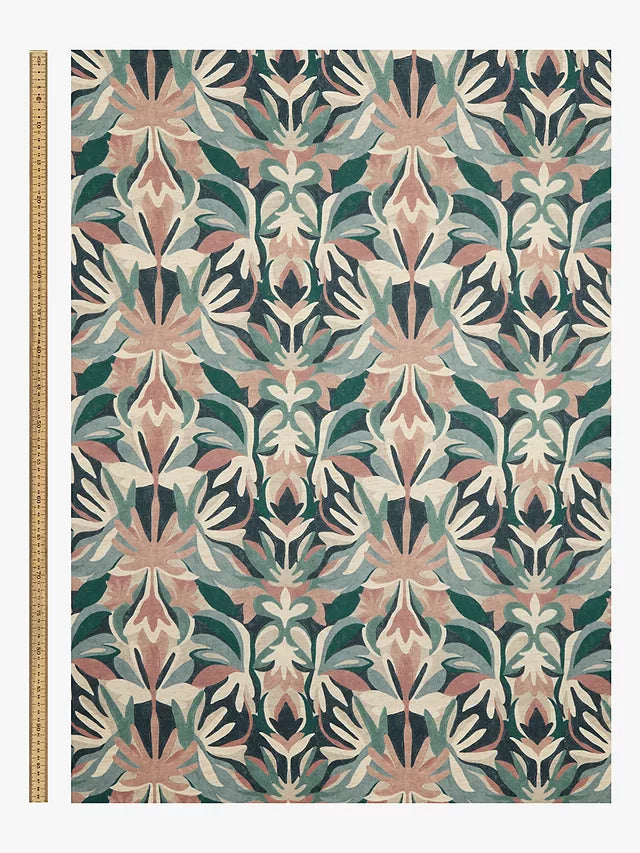 Harlequin Melora Pair Lined Pencil Pleat Curtains W167 x D137cm - Teal/Pink - Kazoop 