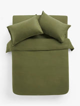 John Lewis Comfy & Relaxed Washed Linen Super King Duvet Cover Avocado Green - Kazoop 