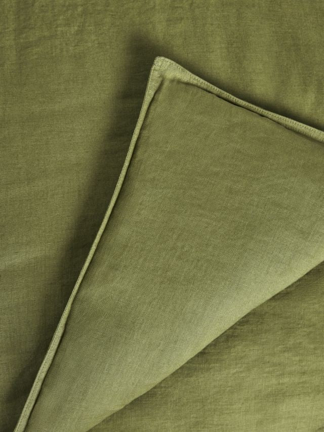 John Lewis Comfy & Relaxed Washed Linen Super King Duvet Cover Avocado Green - Kazoop 