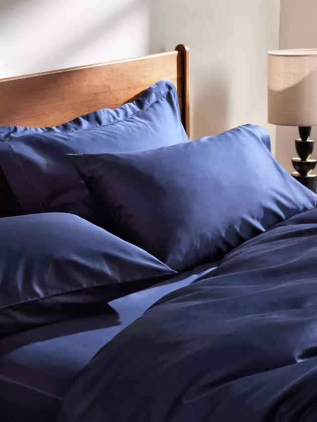 John Lewis Soft & Silky 400 Thread Count Super King Duvet Cover - Midnight - Kazoop 