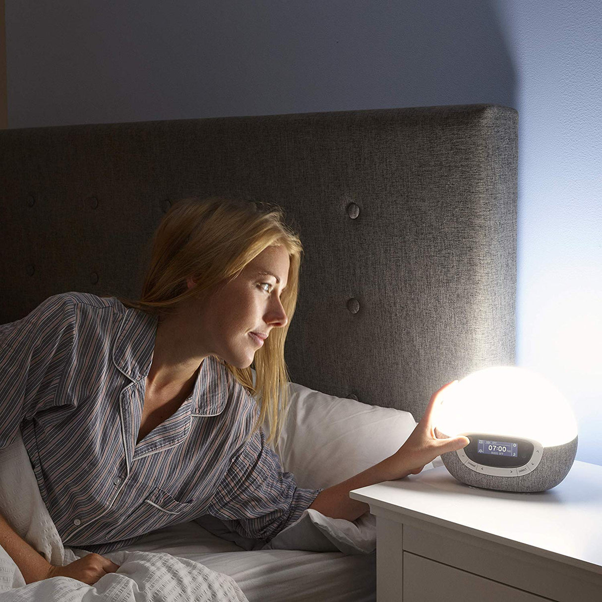 Lumie Bodyclock Shine 300 Wake-up Light Alarm Clock with Radio - Grey