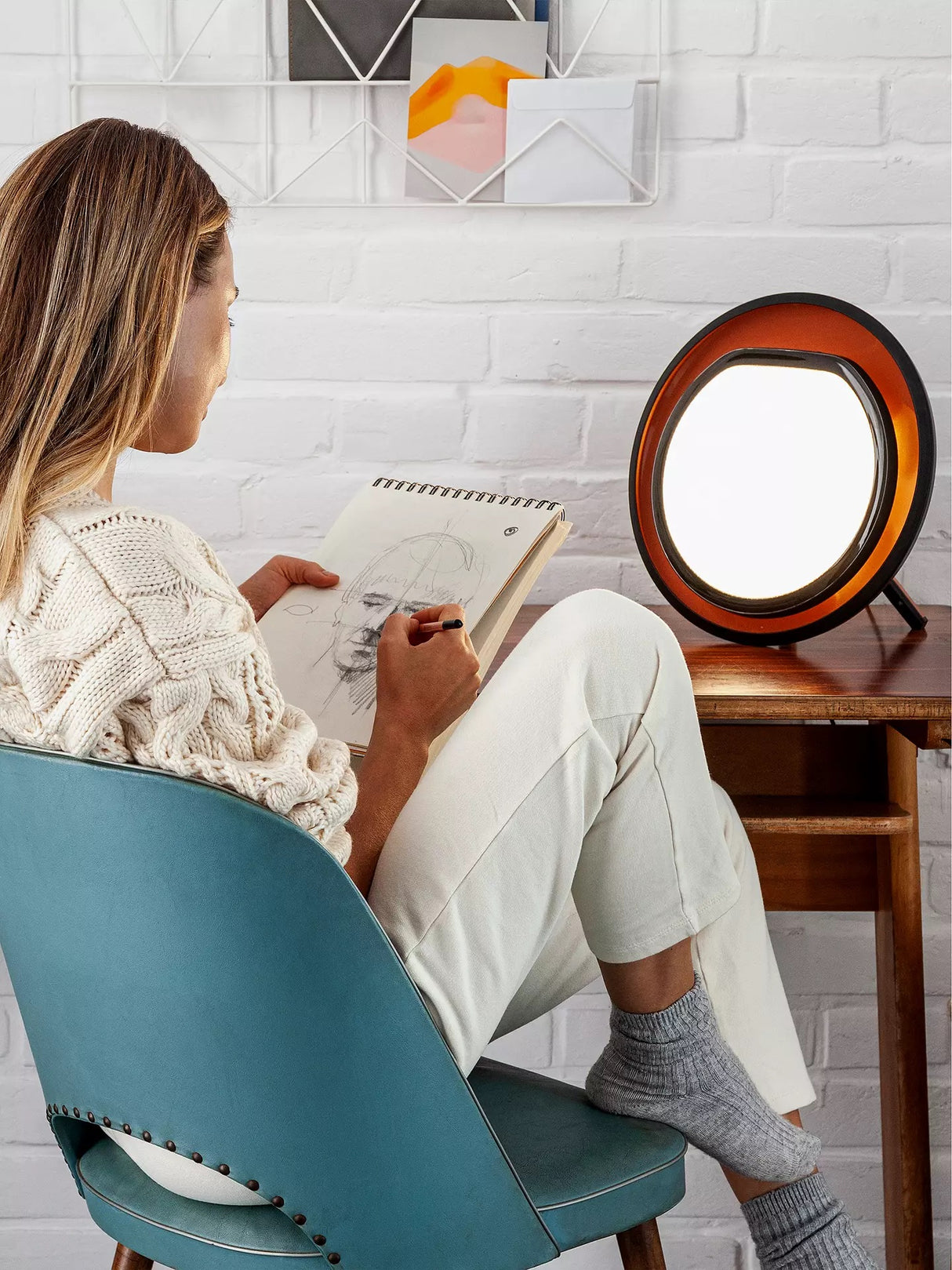 Lumie Halo 20cm SAD Light Therapy LED Lamp - Black/Copper