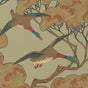 Mulberry Home FG090/H22 Flying Ducks Wallpaper L10m x W52cm - Sky/Moss - Kazoop 