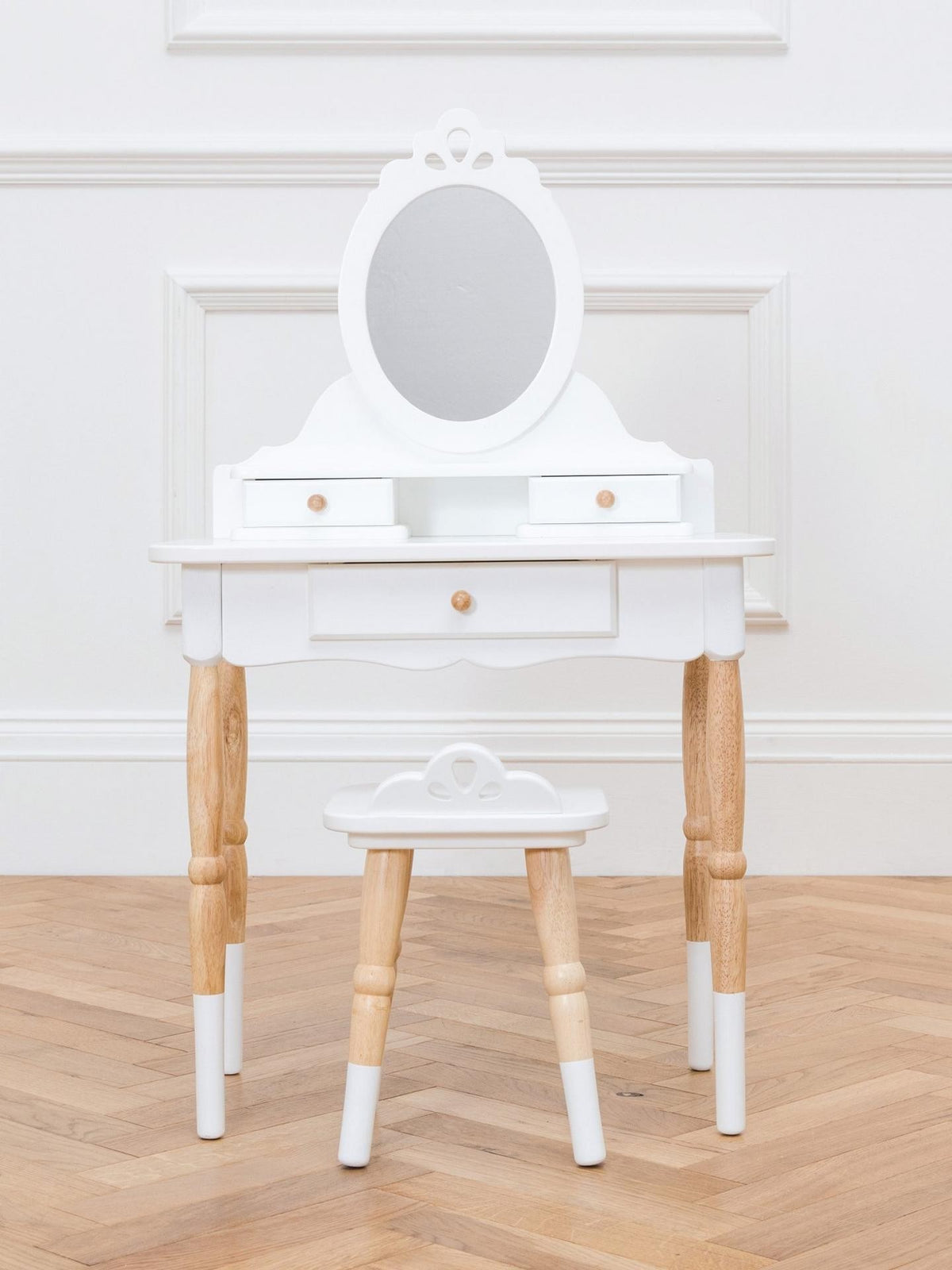 Le Toy Van Vanity Kids 3-6 Years Dressing Table & Stool - White/Natural