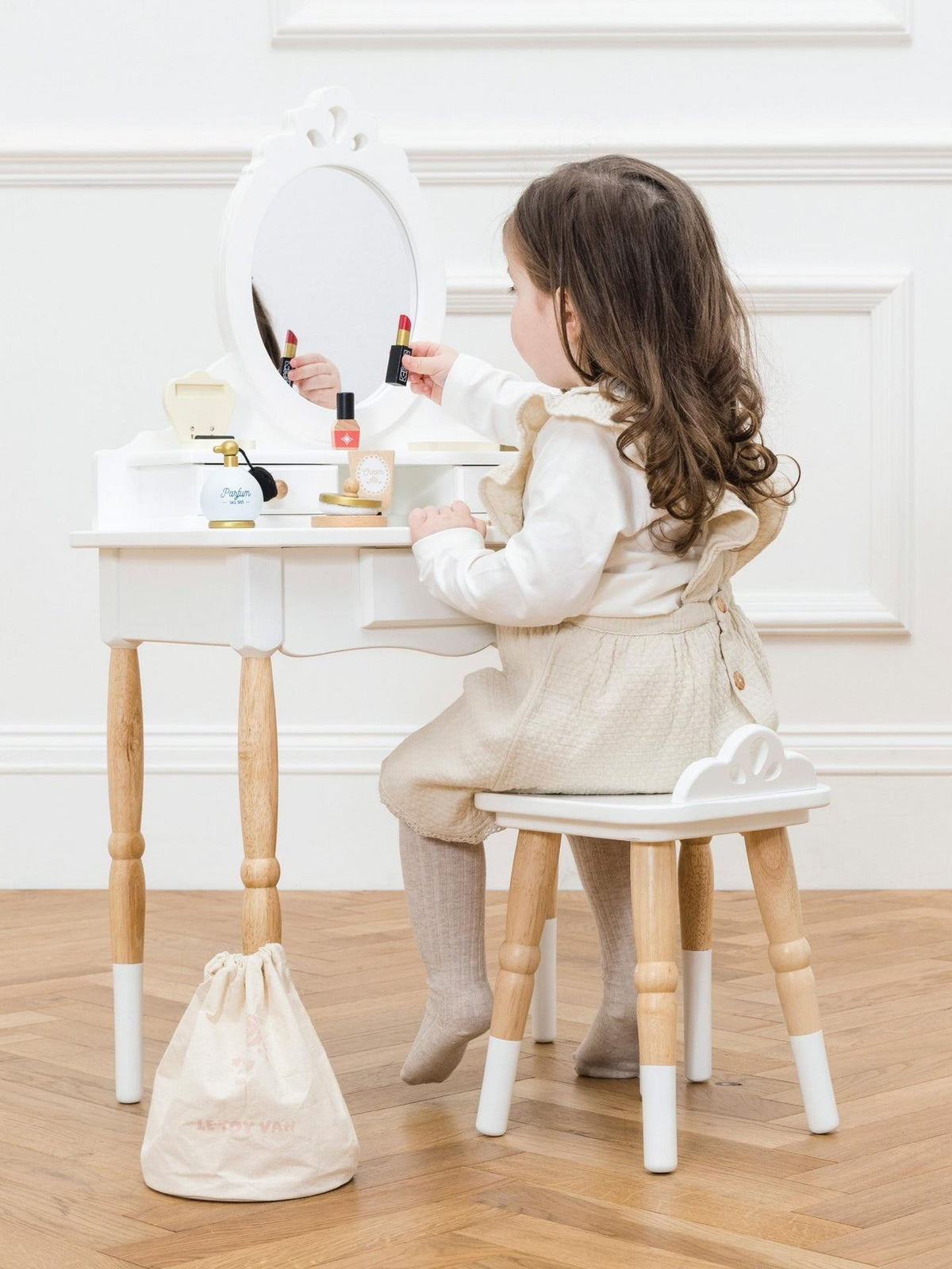 Le Toy Van Vanity Kids 3-6 Years Dressing Table & Stool - White/Natural