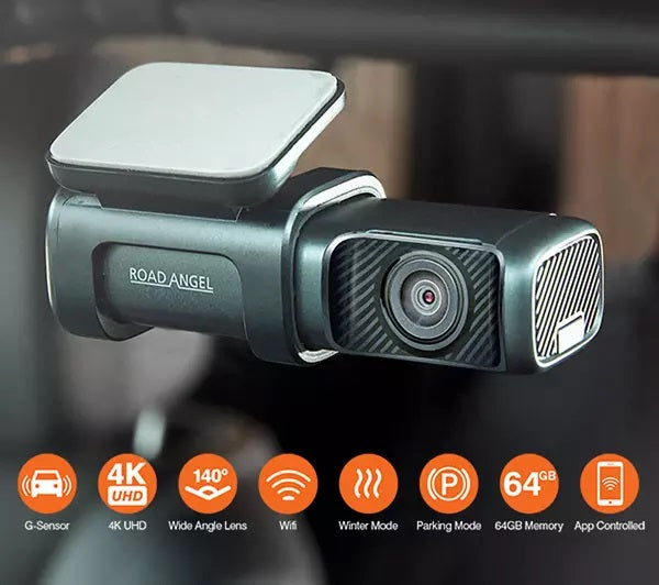 Road Angel Halo Ultra 4K 2160p 64GB Memory Dash Cam - Grey