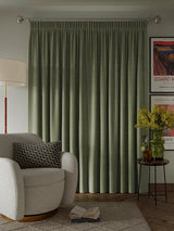 John Lewis Textured Thermal Pencil Pleat Curtains Sage W228 x Drop 228cm