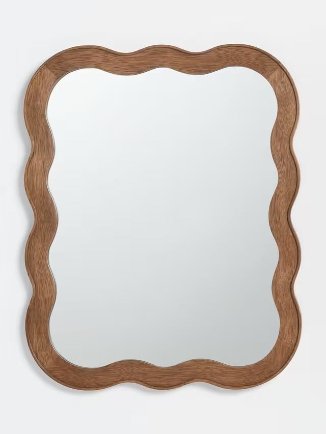 John Lewis Wiggle Wood Frame Decorative Wall Mirror 75 x 60cm - Walnut