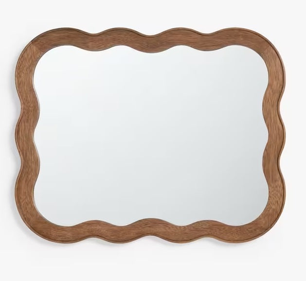 John Lewis Wiggle Wood Frame Decorative Wall Mirror 75 x 60cm - Walnut