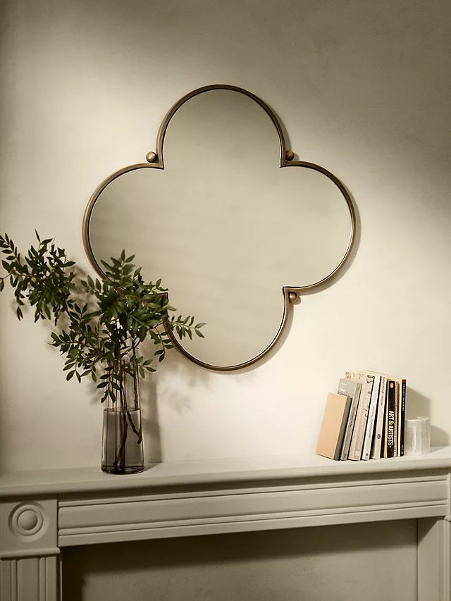 John Lewis Flower Decorative Metal Wall Mirror 66 x 66cm - Antique Gold