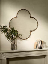 John Lewis Flower Decorative Metal Wall Mirror 66 x 66cm - Antique Gold