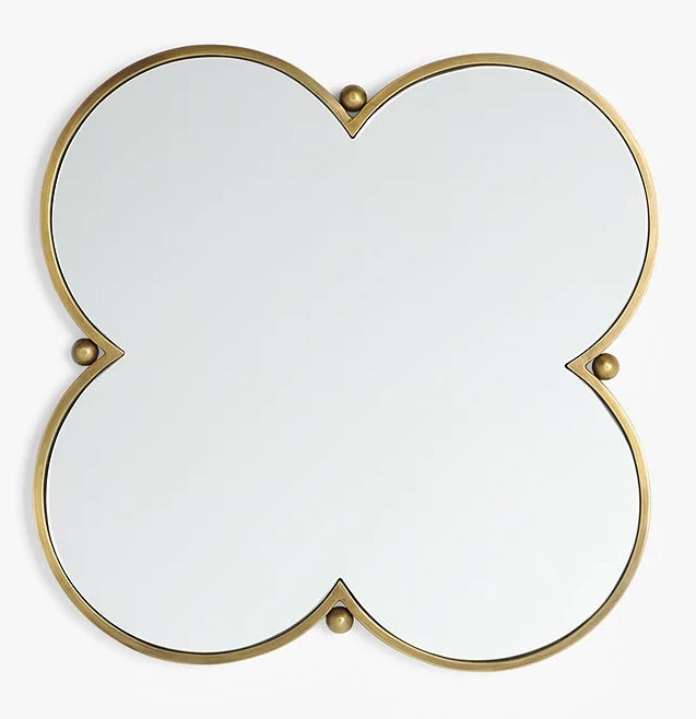 John Lewis Flower Decorative Metal Wall Mirror 66 x 66cm - Antique Gold - Kazoop 