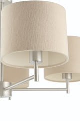 John Lewis Blakely 5-Arm Linen Shades Pendant Ceiling Light - Satin Chrome