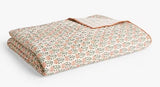 John Lewis Aria Floral Reversible Quilted Bedspread 220 x 220cm - Terracotta