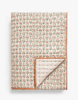 John Lewis Aria Floral Reversible Quilted Bedspread 220 x 220cm - Terracotta - Kazoop 