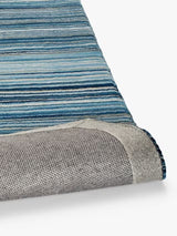 John Lewis Stria Stripe Hand Loomed Rectangular Wool Rug 240 x 170cm - Blue