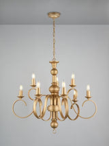John Lewis Carlita XL Adjustable Traditional Candle Ceiling Light - Gold