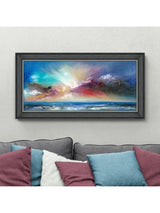 John Lewis Anna Schofield 'Blue Delight' Framed Print 58 x 113cm Blue/Multi