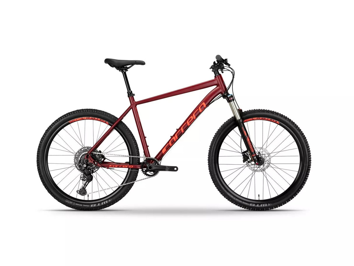 Carrera Fury 2025 10-Speed Unisex Alloy MTB Mountain Bike - Red - Large Frame
