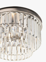 John Lewis Gatsby Tiered Glass Semi Flush Ceiling Light H19 x W35cm Pewter