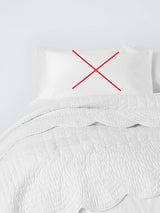 John Lewis Scallop Breathable Cotton Quilted Bedspread 220 x 220cm - White