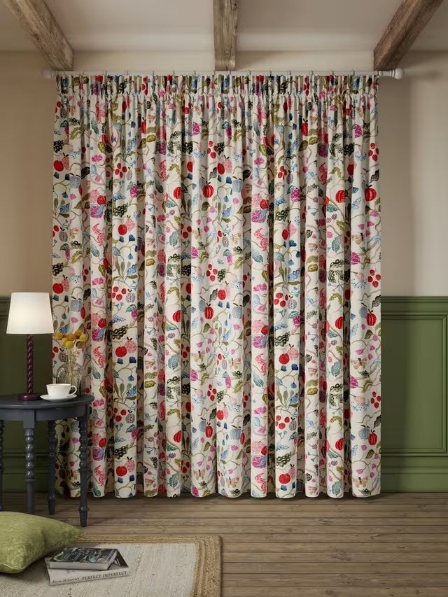 John Lewis Fruit Tree Print Pencil Pleat Blackout Curtains 167x228cm - Multi