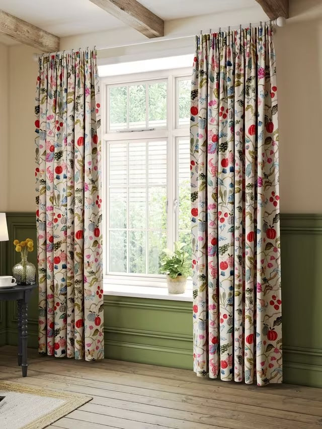 John Lewis Fruit Tree Print Pencil Pleat Blackout Curtains 167x228cm - Multi