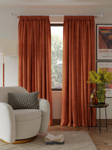 John Lewis Velvet Pair Lined Pencil Pleat Curtains Sienna W167 x Drop 228cm