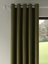 John Lewis Textured Pair Blackout Lined Eyelet Curtains Green W228 x 228cm