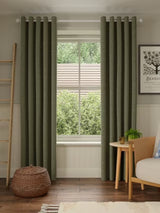 John Lewis Textured Boucle Lined Eyelet Curtains W167 x D228cm Pale Avocado