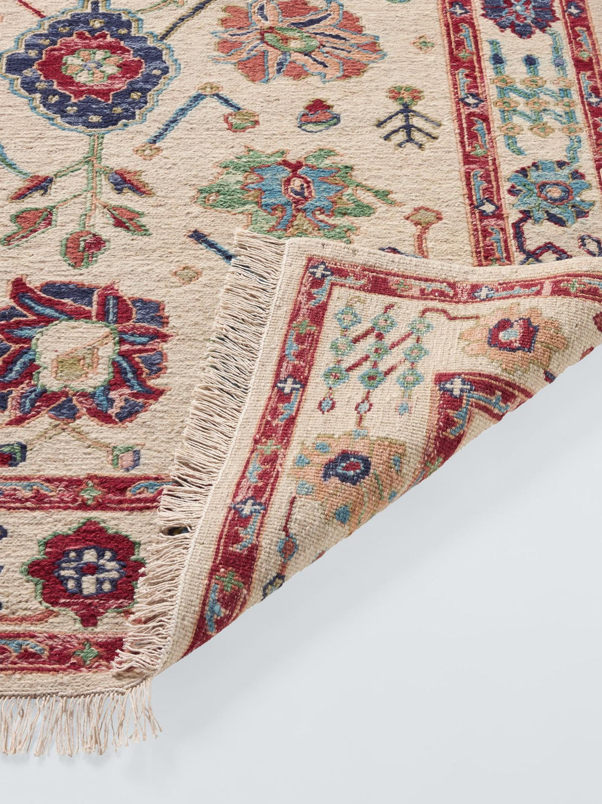 John Lewis Sumak Suzani Hand Knotted Floral Wool Rich Rug 180x120cm - Multi
