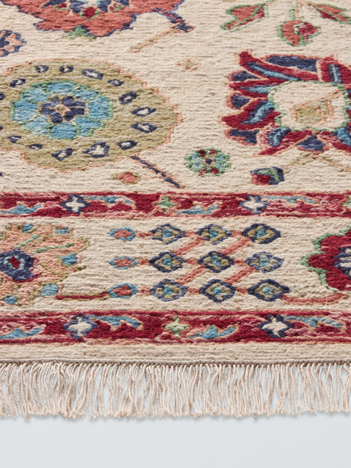 John Lewis Sumak Suzani Hand Knotted Floral Wool Rich Rug 180x120cm - Multi