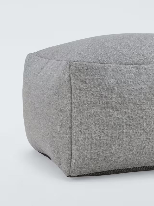 John Lewis Aquaclean Square Ottoman Beanbag Pouffe 60 x 30 x 36cm - Grey