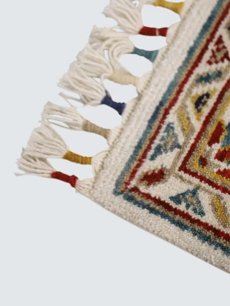 Gooch Luxury Amiri Traditional Wool Rich Rug L230 x W160cm - Ivory/Multi