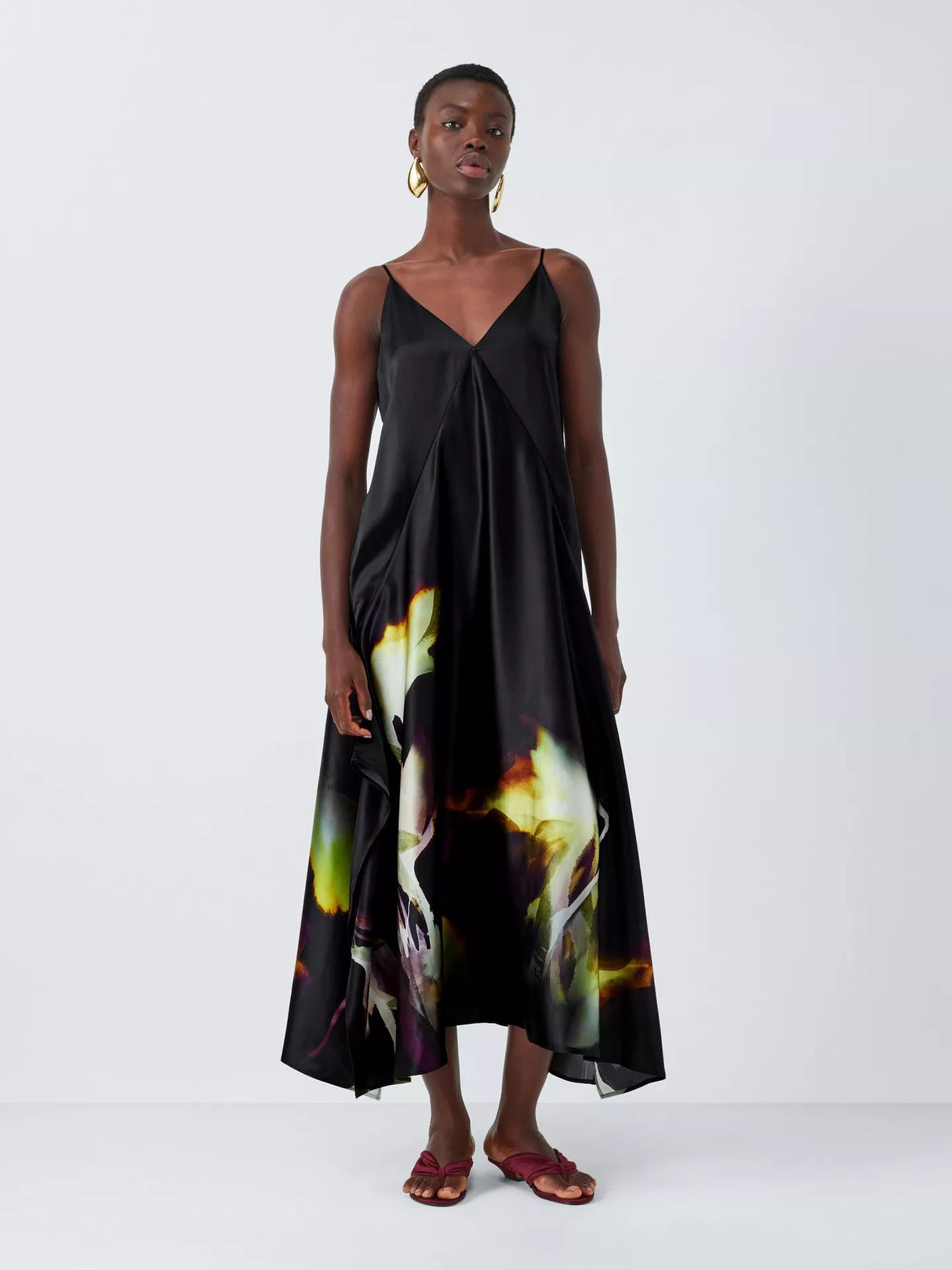 John Lewis Editions Sleeveless Silk Maxi Dress - Violetta Bloom - UK 8
