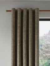 John Lewis Textured Blackout Lined Eyelet Curtains 228 x 228cm - Pale Mole