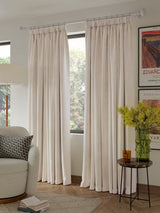 John Lewis Velvet Lined Pencil Pleat Curtains W167 x Drop 228cm - Cream