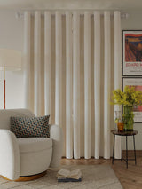 John Lewis Velvet Pair Lined Eyelet Curtains - Cream - W167 x Drop 274cm