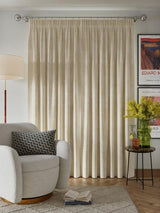John Lewis Velvet Pair Lined Pencil Pleat Curtains W167 x Drop 274cm - Cream
