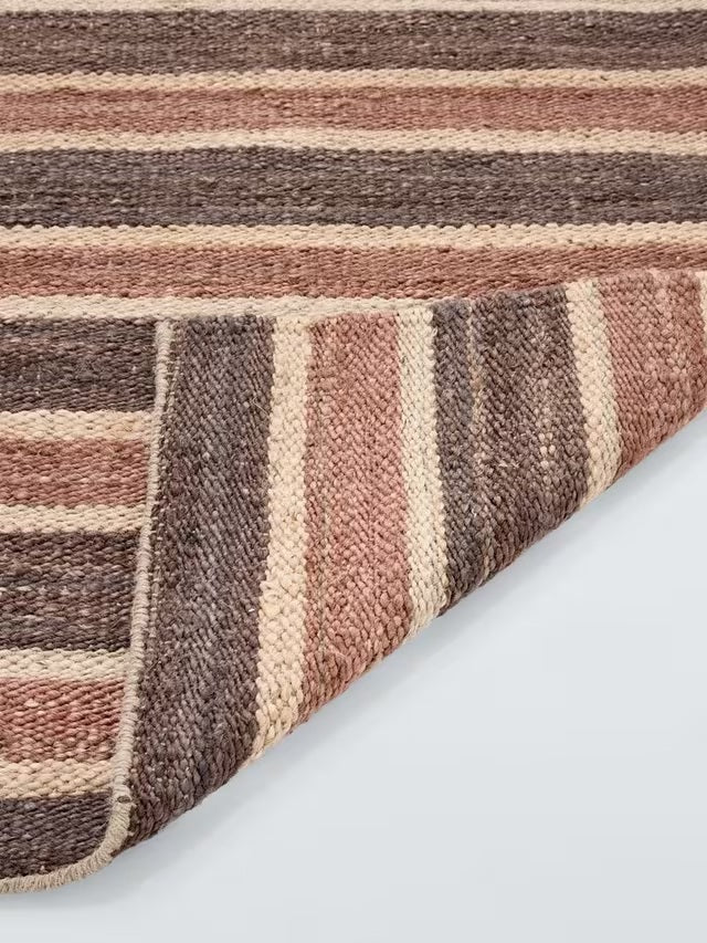 John Lewis Longstock Bold Stripe Hand Woven Jute Rug L240 x W170cm - Nutmeg