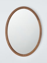 John Lewis Farmhouse Decorative Oval Wood Wall Mirror 75 x 55cm - Walnut