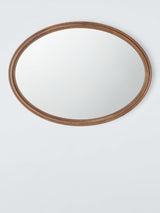 John Lewis Farmhouse Decorative Oval Wood Wall Mirror 75 x 55cm - Walnut