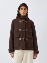 John Lewis Women's Short Wool Blend Winter Duffle Coat - Brown - UK 12