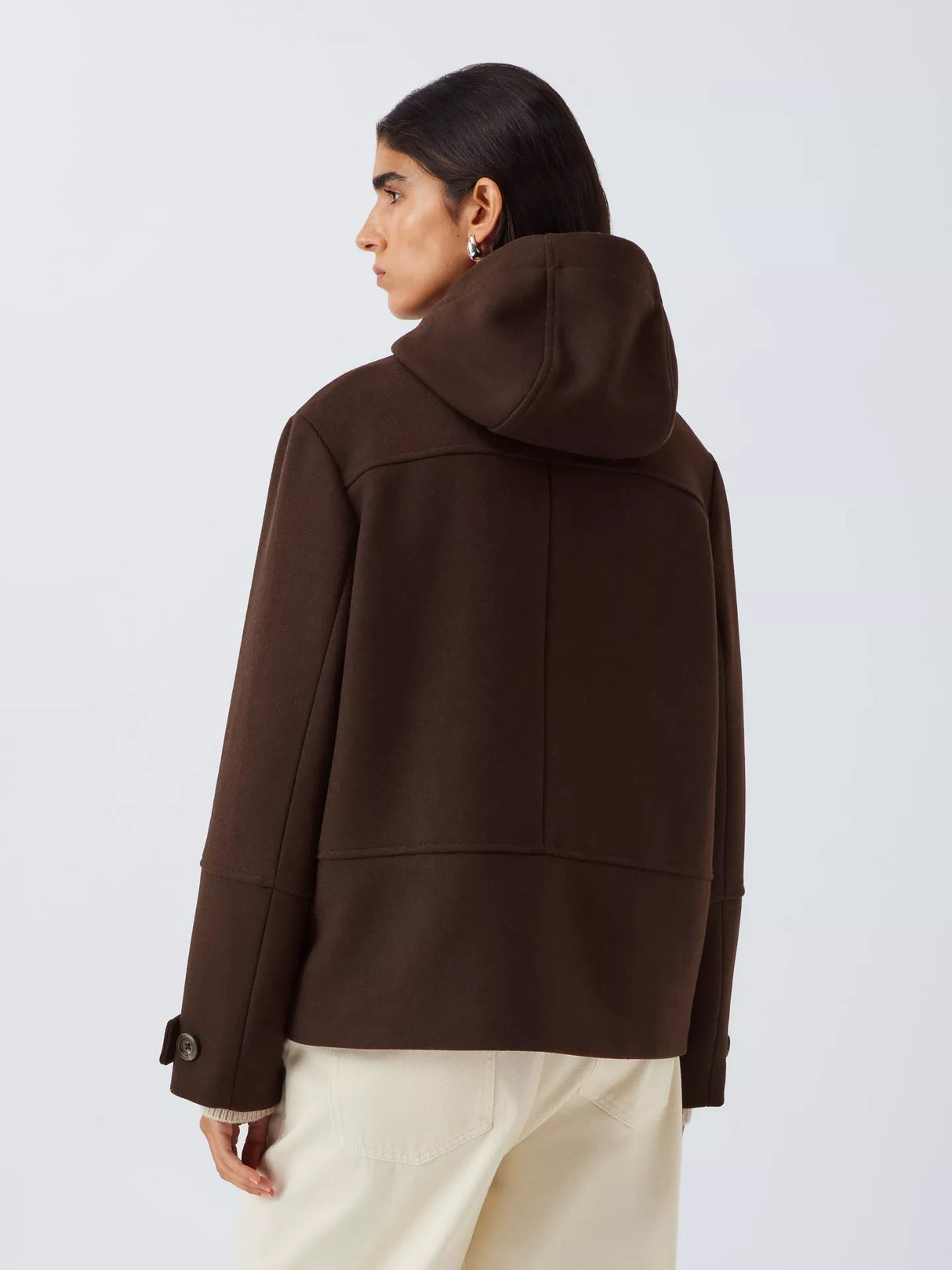 John Lewis Women's Short Wool Blend Winter Duffle Coat - Brown - UK 12