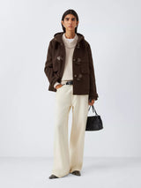 John Lewis Women's Short Wool Blend Winter Duffle Coat - Brown - UK 12