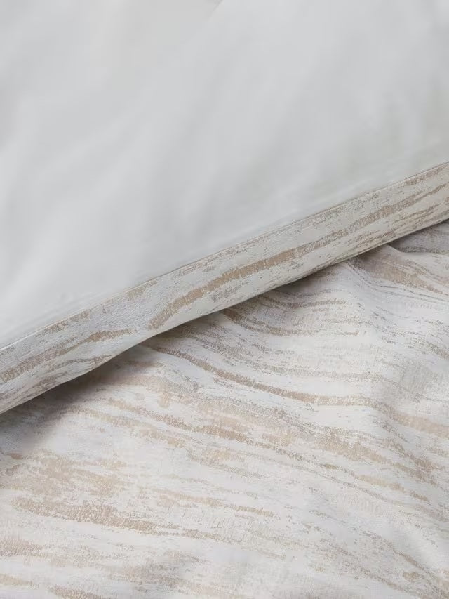 John Lewis Avisa Pure Cotton Jacquard Duvet Cover - Champagne - Super King